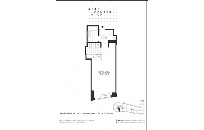 Studio, 1 bath, 425 sqft, $3,570, Unit 3714