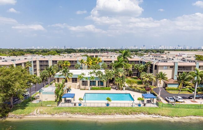 an aerial view of the resort