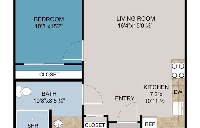 1 bed, 1 bath, 762 sqft, $1,595, Unit 126-109