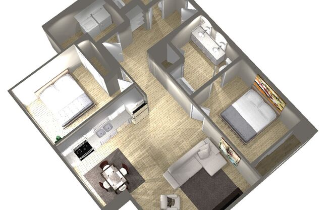 2 beds, 2 baths, 984 sqft, $1,673, Unit #327