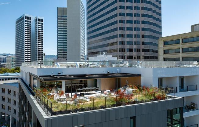 Our rooftop patio can feed your hunger whether it is for an unparalleled view of the city or a fantastic meal put together in the demo kitchen.