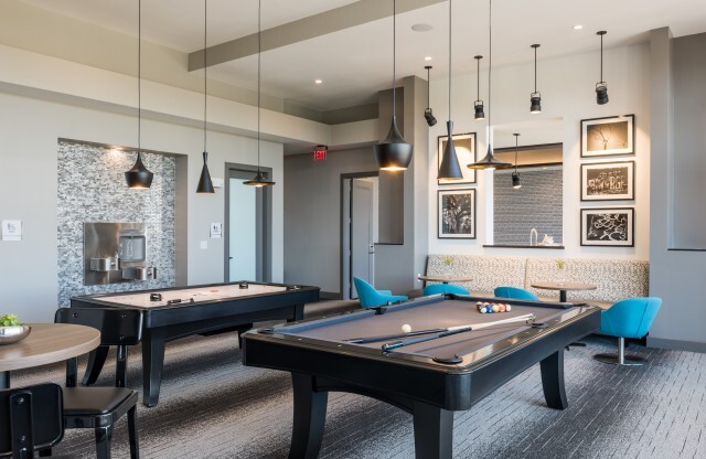 Community Game Room with billiard table  | Tinsley on the Park | Apartments In Houston