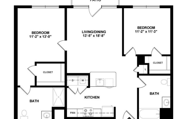 2 beds, 2 baths, 985 sqft, $3,190