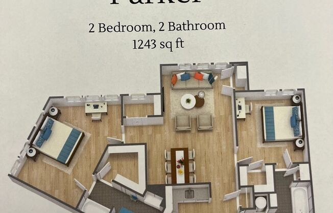 2 beds, 2 baths, $2,550, Unit 5205