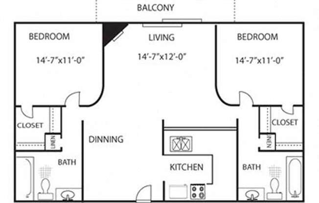 2 beds, 2 baths, $3,023