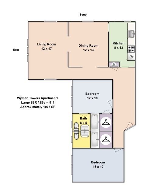 2 beds, 2 baths, 775 sqft, $1,875, Unit 211