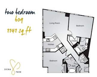 2 beds, 2 baths, 1,141 sqft, $2,711