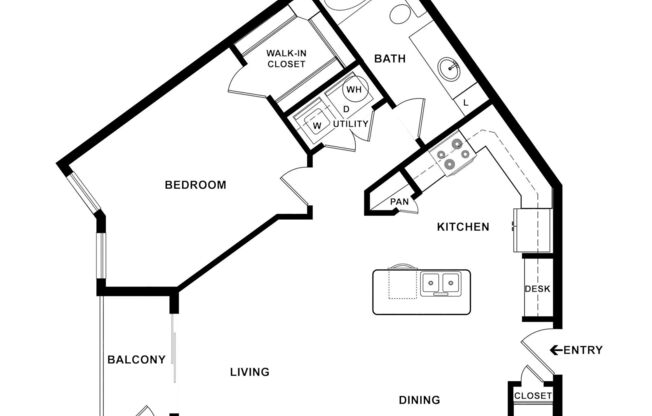 1 bed, 1 bath, 855 sqft, $2,205