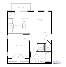 1 bed, 1 bath, 547 sqft, $1,261