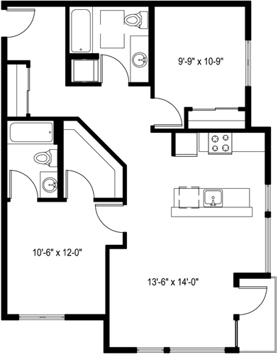 2 beds, 2 baths, 965 sqft, $3,611, Unit 526