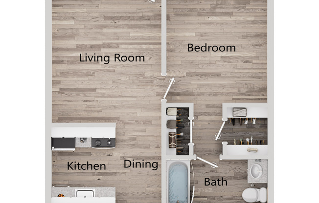 1 bed, 1 bath, 544 sqft, $999, Unit 557L