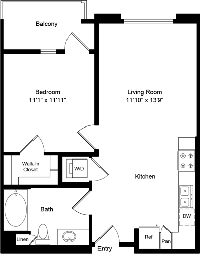 1 bed, 1 bath, 638 sqft, $2,687, Unit 1126