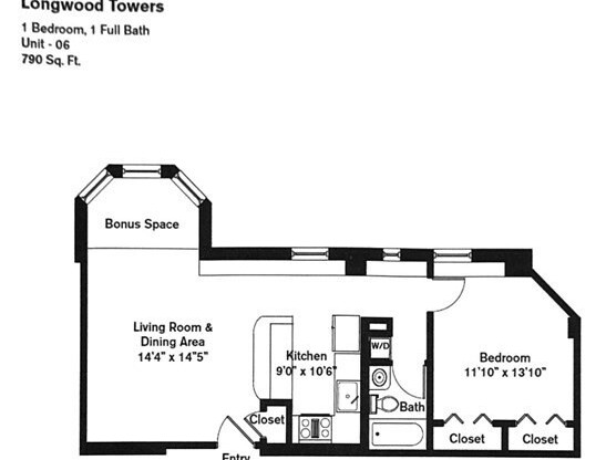 1 bed, 1 bath, 795 sqft, $3,300, Unit A 303