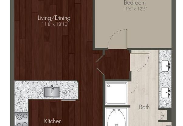 1 bed, 1 bath, 708 sqft, $2,113.65, Unit 605