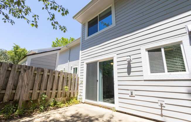Enclosed Patio in the Two Bedroom Townhome at Woodbridge Bloomington