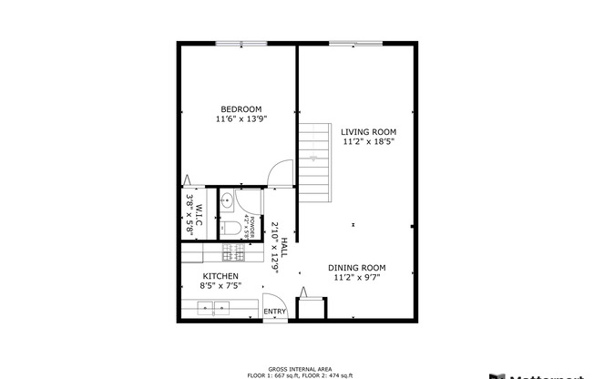 2 beds, 1.5 baths, 1,250 sqft, $1,250, Unit 2599-45