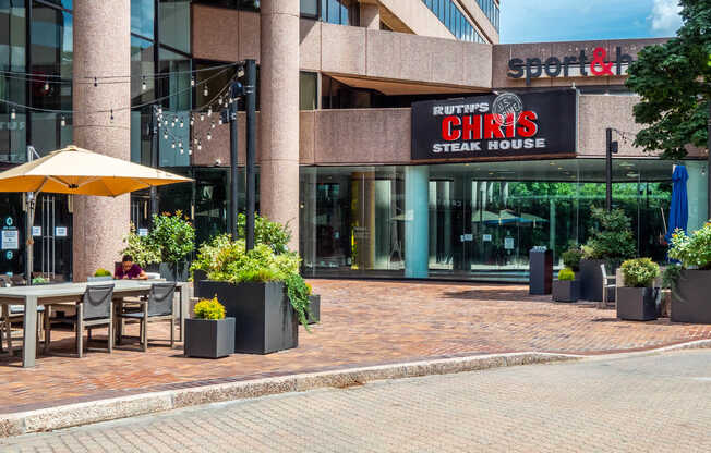 Upscale dining within the Crystal City Shops.