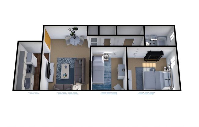 2 beds, 1 bath, 610 sqft, $850, Unit 195-03