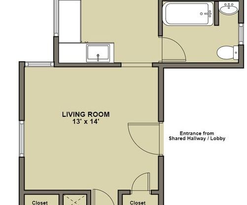 1 bed, 1 bath, 507 sqft, $1,215, Unit 3