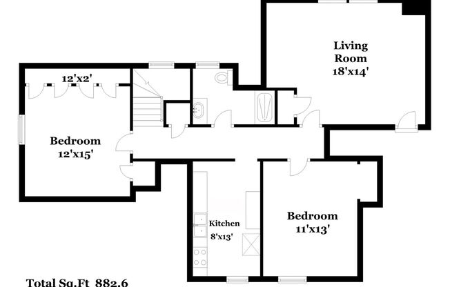 2 beds, 1 bath, 636 sqft, $2,469, Unit 1331-5