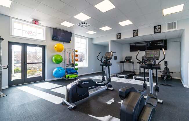 Fitness Center With Modern Equipment  at Heritage Apartments, Columbus, OH