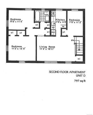 3 beds, 1 bath, 797 sqft, $2,500, Unit 2