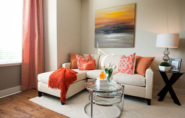Living Room Sofa at Link Apartments® Brookstown, North Carolina, 27101