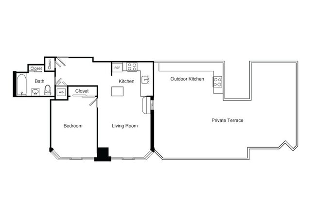 1 bed, 1 bath, 587 sqft, $4,098, Unit S09N