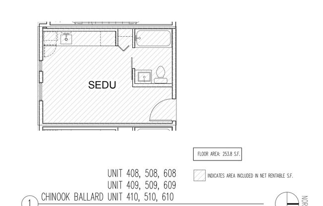 Studio, 1 bath, 254 sqft, $1,450, Unit 608
