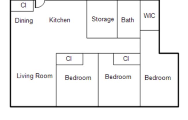 3 beds, 1 bath, 1,162 sqft, $1,375, Unit 621 - 13