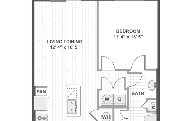 1 bed, 1 bath, 711 sqft, $1,400