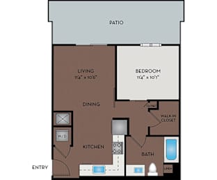 1 bed, 1 bath, 624 sqft, $1,400