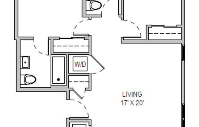 2 beds, 2 baths, $1,795, Unit Apt 2C