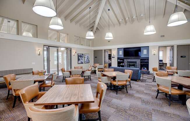 Dining area with fireplace at VINTAGE AT BENNETT VALLEY, Santa Rosa