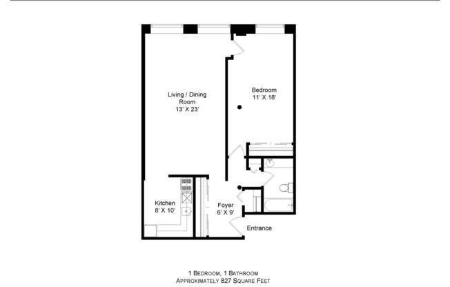 1 bed, 1 bath, 825 sqft, $1,950, Unit 509