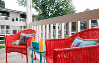 Balcony at Village Gardens Apartments in Fort Collins, CO
