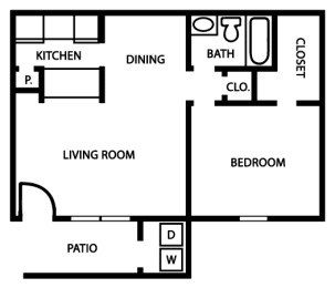 1 bed, 1 bath, 623 sqft, $1,121