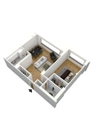 1 bed, 1 bath, 721 sqft, $1,665