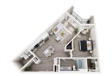 1 bed, 1 bath, 1,043 sqft, $1,336