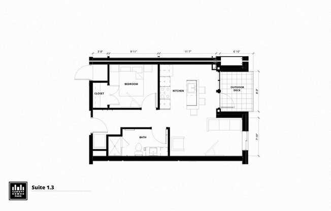 1 bed, 1 bath, 632 sqft, $1,400