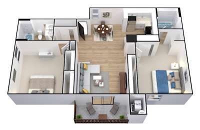 2 beds, 2 baths, 898 sqft, $2,836