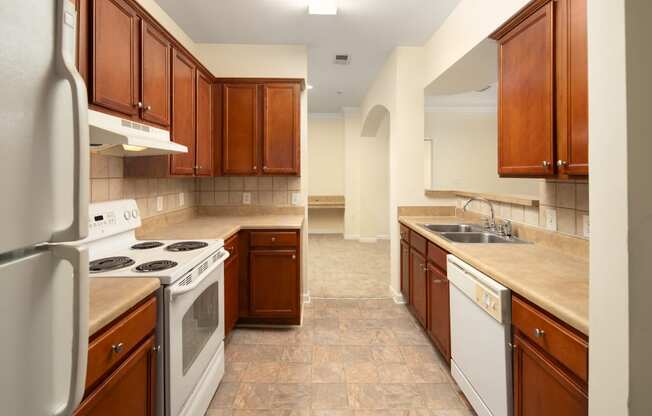 Kitchen with White Appliances