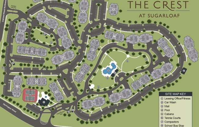 Site Map of community at The Crest at Sugarloaf, Lawrenceville, 30044