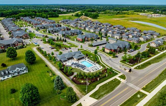 Exterior at the Quarry Apartments in DeWitt Michigan