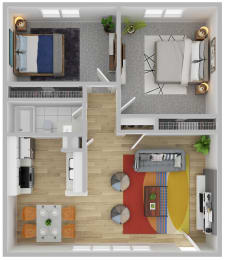 2 beds, 1 bath, 900 sqft, $1,555