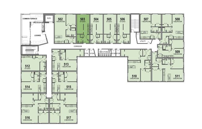 Studio, 1 bath, 430 sqft, $1,790, Unit 603
