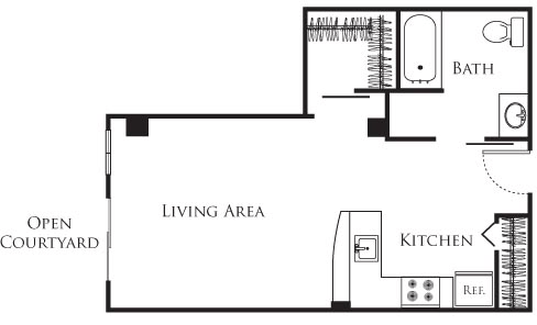 Studio, 1 bath, 469 sqft, $1,397, Unit 235