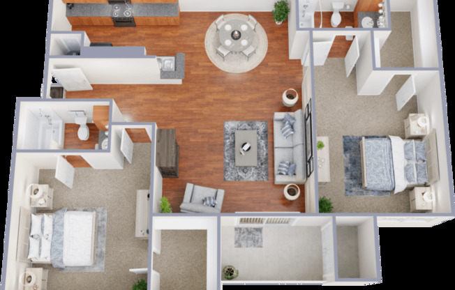 2 beds, 2 baths, 1,000 sqft, $1,570