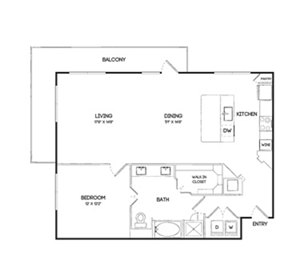 1 bed, 1 bath, 993 sqft, $1,850