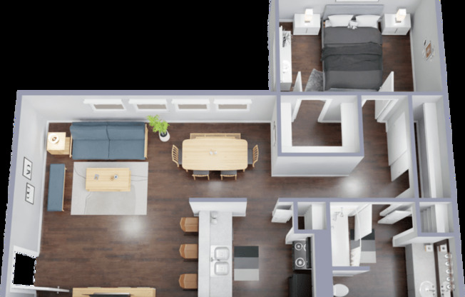 1 bed, 1 bath, 670 sqft, $899